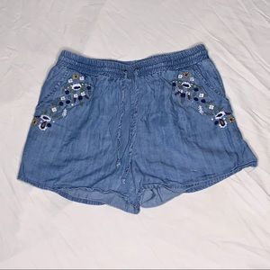 Bohemian Blue shorts with flowers size S